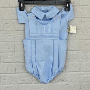 NWT Zuccini Baby Blue Pique Bubble Romper Baby Boy's 9M